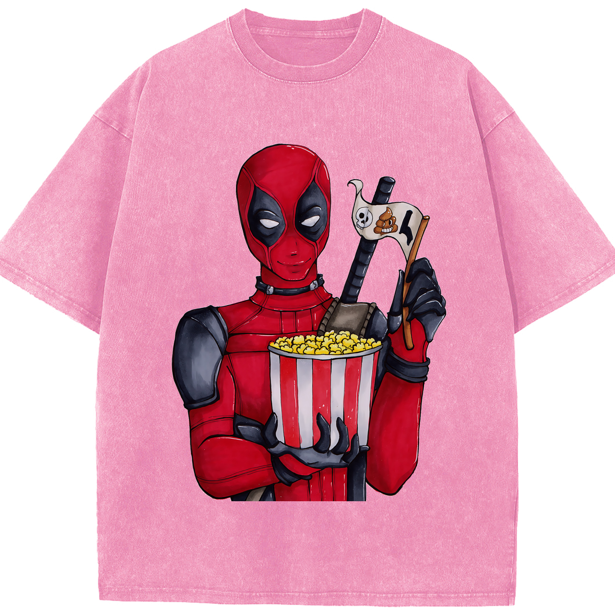 （画像用） Deadpool デッドプール 綿100% ヴィンテージ風 半袖Tシャツ（フロントプリント）
